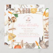 Landtiere Einladung zur Geburtstagsfeier (Vorne/Hinten)