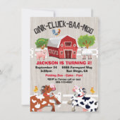 Landtiere Einladung zur Geburtstagsfeier (Vorderseite)