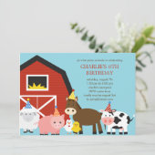 Landtiere Einladung zur Geburtstagsfeier (Stehend Vorderseite)