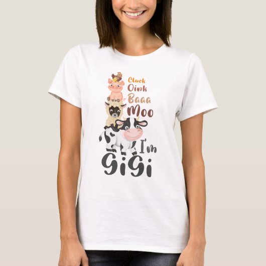 Landtiere Erstgeburt Matching Gigi Oma T-Shirt (Vorderseite)