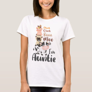Landtiere Erstgeburtstag Matching Tante T-Shirt