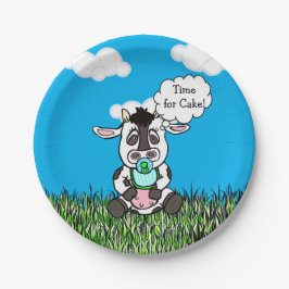 Landtiere Funny Cow Baby Dusche Sein Junge Pappteller