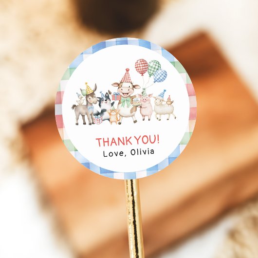 Landtiere Geburtstag Barnyard Geburtstagspartei Runder Aufkleber