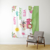 Landtiere Geburtstag Barnyard Pink Girl Banner Wandteppich (Beispiel)