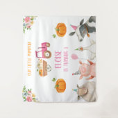 Landtiere Geburtstag Barnyard Pumpkin Fall Banner Wandteppich (Vorderseite)
