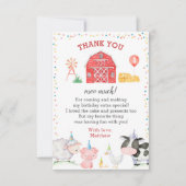 Landtiere Geburtstag Danke Karte (Vorderseite)