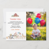 Landtiere Geburtstag Foto Danke Karte (Vorderseite)