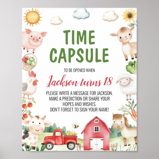 Landtiere Geburtstagsfeier Kapselunterschrift Poster (Vorne)