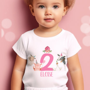 Landtiere Geburtstagskinder Pink Barnyard T - Shir Baby T-shirt