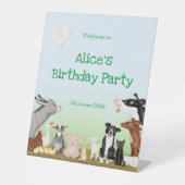 Landtiere Geburtstagsparty Begrüßungsschild Sockelschild (Vorderseite)