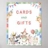 Landtiere Geburtstagsparty Cards und Geschenke Poster (Vorne)