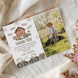 Landtiere Geburtstagsparty Foto Dankeskarte