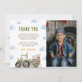 Landtiere Geburtstagsparty Foto Dankeskarte (Vorderseite)