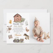 Landtiere Geburtstagsparty Foto Dankeskarte (Vorderseite)