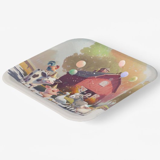 Landtiere Geburtstagsparty Paper Teller (Gewinkelt)