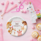 Landtiere Girl Pink Gingham Barnyard Geburtstag Pappteller (Party)