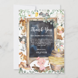 Landtiere Grünpflanzen 1. Geburtstagsdusche Dankeskarte