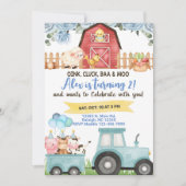 Landtiere Junge Geburtstagseinladung. Einladung (Vorderseite)