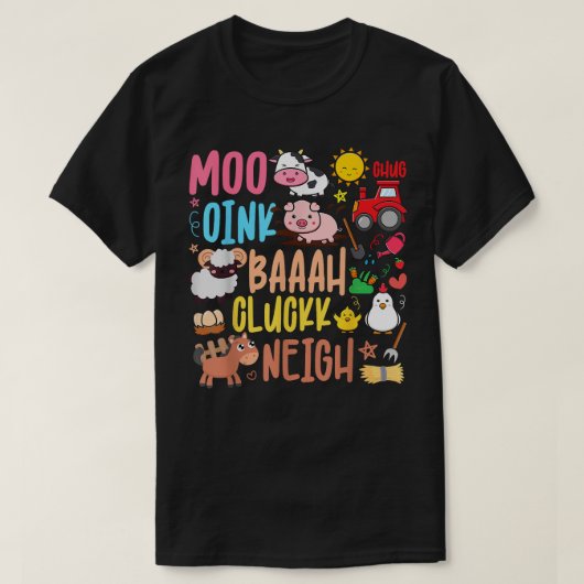Landtiere klingt Oink Baa Neigh Cluck Moo Toddl T-Shirt (Design vorne)