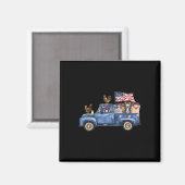 Landtiere Kühe Schweineziege Hühnerfarm LKW Ameri Magnet (Vorderseite/Rückseite)