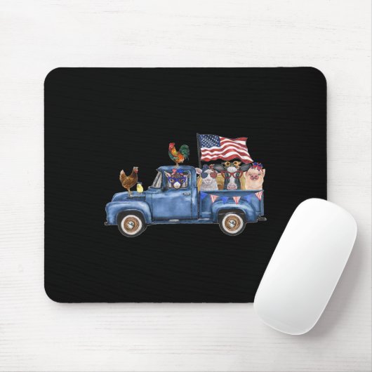 Landtiere Kühe Schweineziege Hühnerfarm LKW Ameri Mousepad (Mit Mouse)
