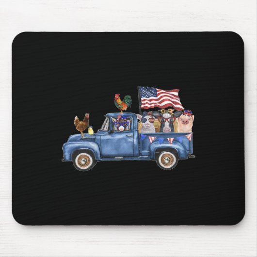 Landtiere Kühe Schweineziege Hühnerfarm LKW Ameri Mousepad (Vorne)