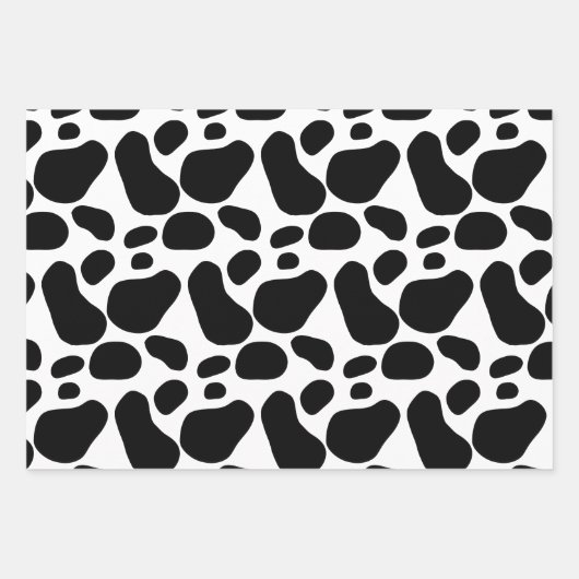 Landtiere & Kuhmuster Weißer Geburtstag Geschenkpapier Set (Vorderseite 2)