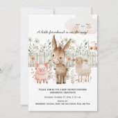 Landtiere Landtiere Gender Neutral Baby Dusche Einladung (Vorderseite)