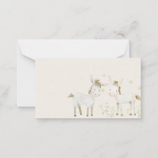 Landtiere Meadow Baby Duwer Diaper Raffle Mitteilungskarte (Rückseite)