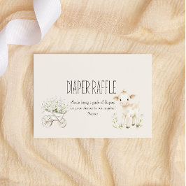 Landtiere Meadow Baby Duwer Diaper Raffle Mitteilungskarte
