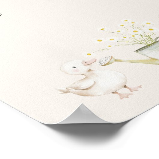 Landtiere Meadow Baby Duwer Windel Raffle-Zeichen Poster (Ecke)