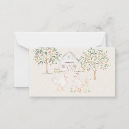 Landtiere Meadow Friends Baby Display Dusche Mitteilungskarte (Rückseite)