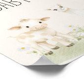 Landtiere Meadow Friends Babyduschzeichen Poster (Ecke)