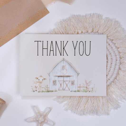 Landtiere Meadow Friends Kinderdusche Dankeskarte