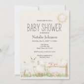 Landtiere Meadow Friends Kinderdusche Einladung (Vorderseite)