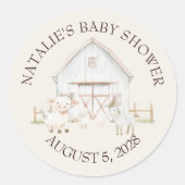 Landtiere Meadow Friends Kinderdusche Runder Aufkleber (Vorderseite)