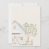 Landtiere Meadow Friends Twins Baby Dusche Einladung (Rückseite)