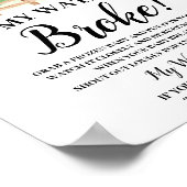 Landtiere Mein Wasser Broke Baby Duschzeichen Poster (Ecke)