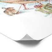 Landtiere mit dem Weihnachtsmann und seinem Schlit Poster (Ecke)