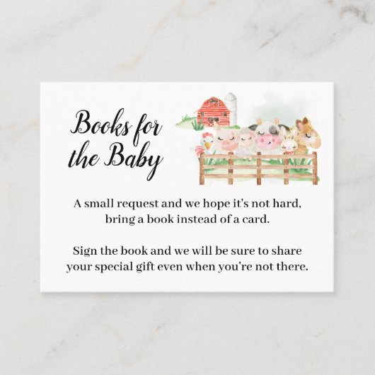 Landtiere mitbringen Buch Baby Showcard Platzkarte (Vorderseite)