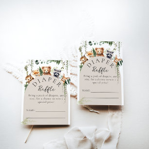 Landtiere Moderne Babydusche Windeln Begleitkarte