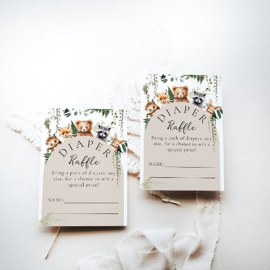 Landtiere Moderne Babydusche Windeln Begleitkarte