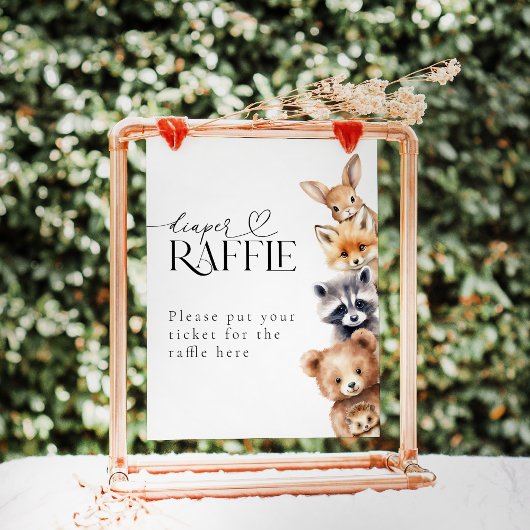 Landtiere Moderne Babydusche Windeln Poster