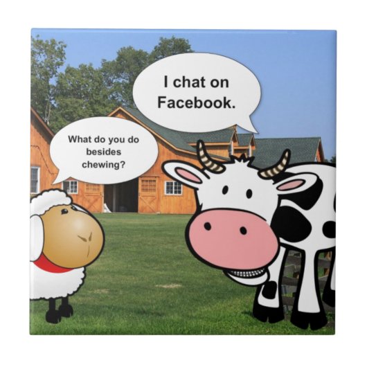 Landtiere niedlich Cartoon lustige Facebook-Chat Fliese (Vorderseite)
