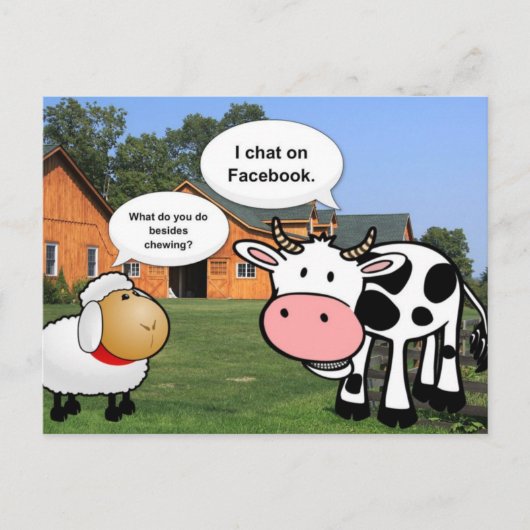 Landtiere niedlich Cartoon lustige Facebook-Chat Postkarte (Vorderseite)