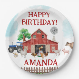 Landtiere Niedlich Red Barnyard Farm Ballon Pappteller