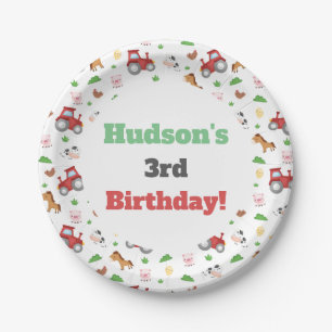 Landtiere Niedliche Geburtstagspartei "Kleiner Jun Pappteller