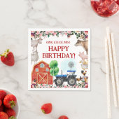 Landtiere Niedliche rote Barnyard-Farm Serviette (Beispiel)