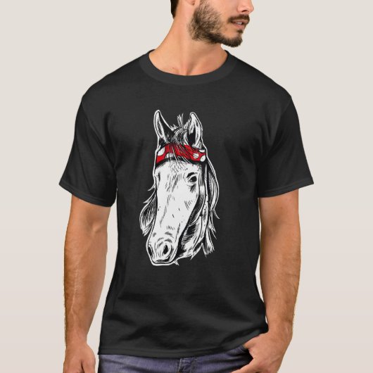 Landtiere Pferd Weiße Hülle T-Shirt (Vorderseite)