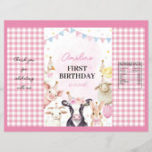 Landtiere Pink Girl Birthday Chip Bag Wrapper Flyer (Vorne)